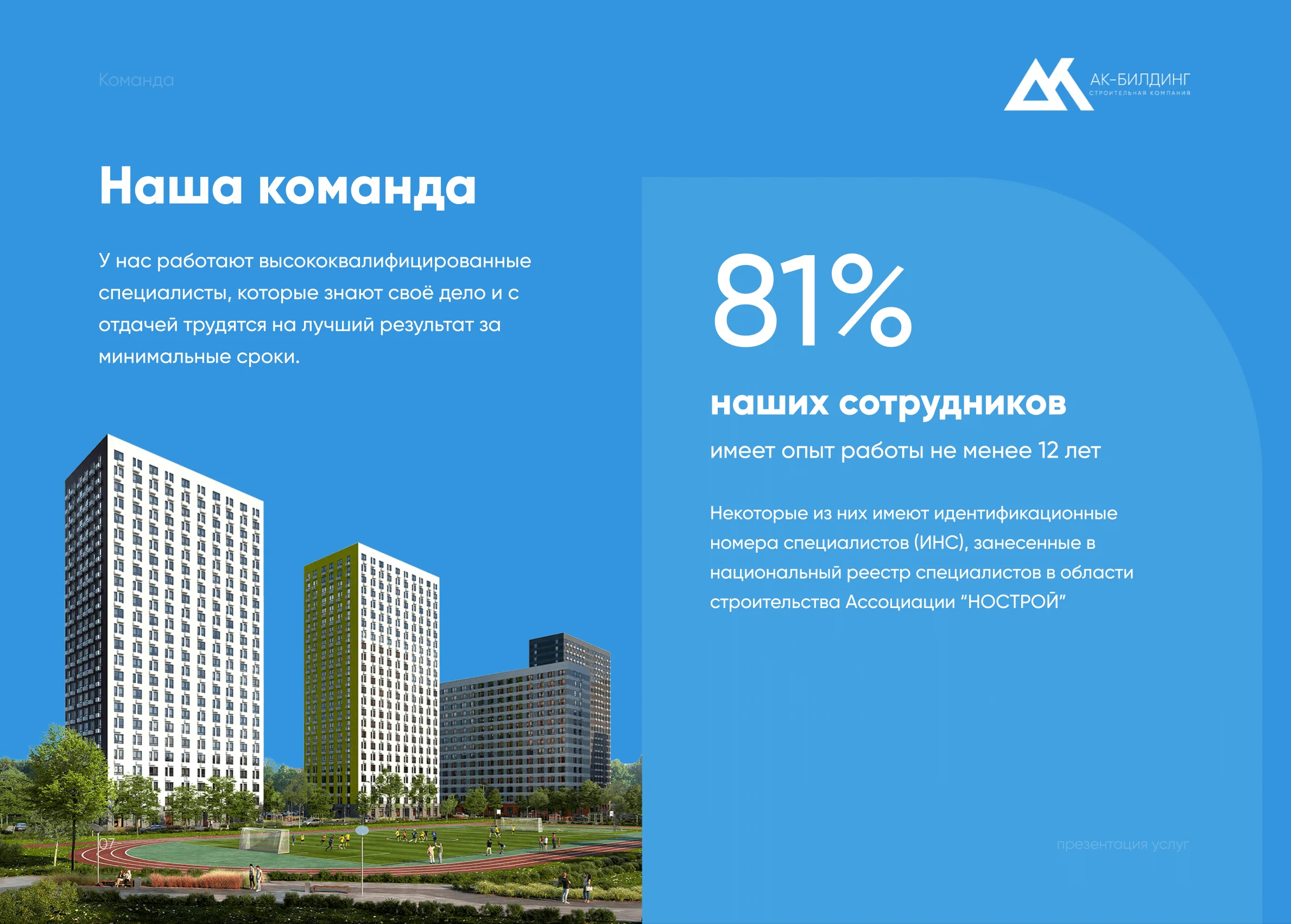 Пример презентации для инжиниринговой «АК Билдинг» образец 6
